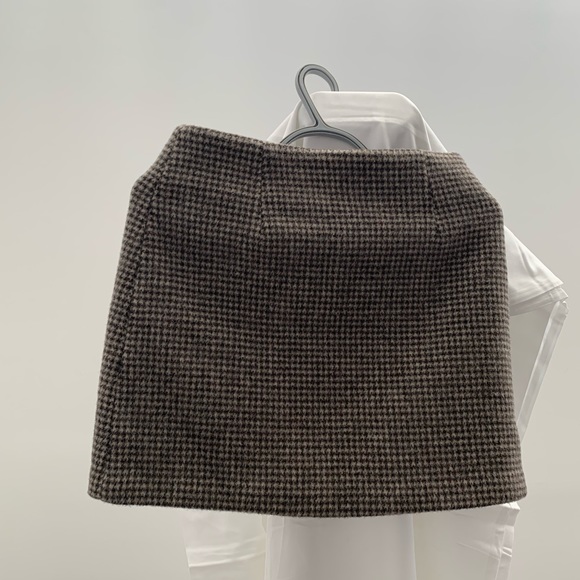 Korean street brand/ brown check A- line wool skirt/ S size - Picture 1 of 4